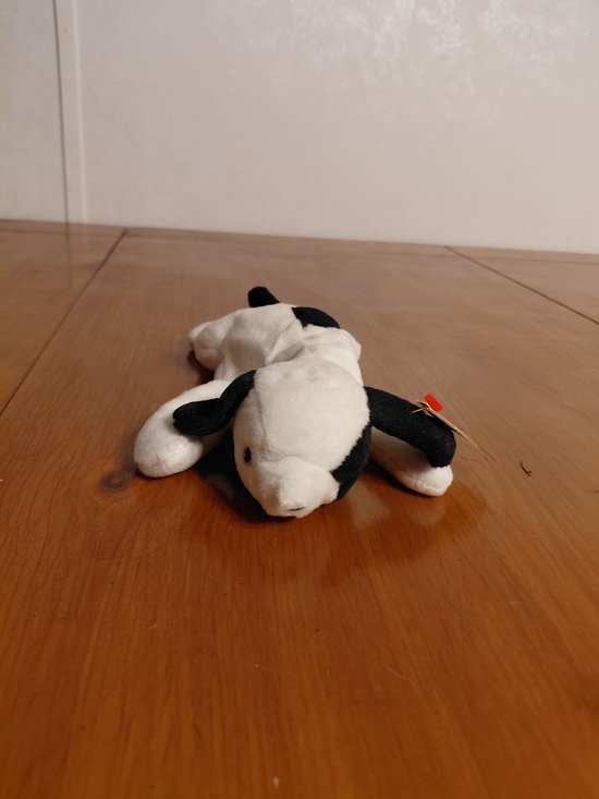 Ty Other - Black and White Plush Puppy Stuffed Animal